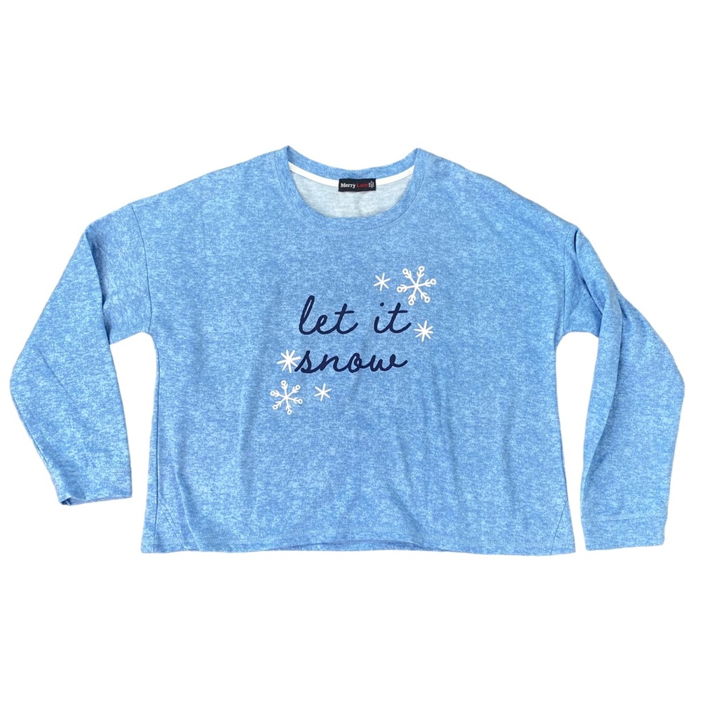 Woman’s Merry Lane “Let it Snow” cropped sweatshirt size XXL